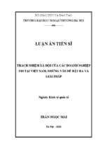 Trách nhiệm xã hội của các doanh nghiệp fdi tại việt nam, những vấn đề đặt ra và giải pháp