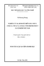 Nghiên cứu đa hình đột biến gen cyp2c9, cyp2c19, cyp3a5 và cyp2d6 cytochrome p450 ở người kinh việt nam tt