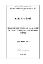 Trách nhiệm xã hội của các doanh nghiệp fdi tại việt nam, những vấn đề đặt ra và giải pháp