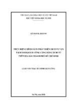 Thực hiện chính sách phát triển dịch vụ vận tải hành khách công cộng bằng xe buýt trên địa bàn thành phố hồ chí minh