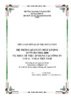 Hệ thống quản lý chất lượng tcvn iso 9001 2008 và thực tế việc áp dụng tại công ty coca – cola việt nam