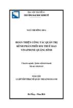 Hoàn thiện công tác quản trị kênh phân phối sim thuê bao vinaphone quảng bình