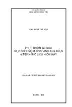 Phát triển đội ngũ giáo viên mầm non vùng khó khăn ở tỉnh bạc liêu hiện nay