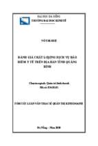 đánh giá chất lượng dịch vụ bảo hiểm y tế trên địa bàn tỉnh quảng bình