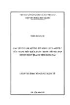 Nghiên cứu các yếu tố ảnh hưởng tới động lực làm việc của thanh niên khối hành chính trên địa bàn huyện nhơn trạch, tỉnh đồng nai