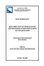 Hoàn thiện công tác đánh giá sự hài lòng khách hàng sử dụng dịch vụ mytv tại vnpt quảng bình
