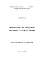 Quản lý nhà nước đối với hoạt động tình nguyện của thanh niên việt nam