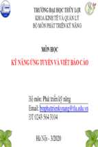 Kỹ năng ứng tuyển và viết báo cáo