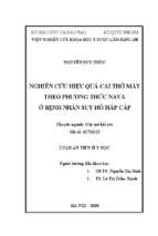 Nghiên cứu hiệu quả cai thở máy theo phương thức nava ở bệnh nhân suy hô hấp cấp