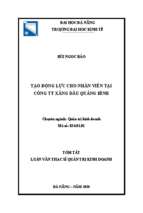Tạo động lực cho nhân viên tại công ty xăng dầu quảng bình