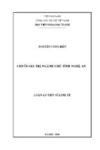 Chuỗi giá trị ngành chè tỉnh nghệ an