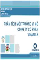 Phân tích môi trường vi mô công ty cổ phần vinamilk