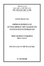 Chính sách pháp luật tố tụng hình sự việt nam đối với người dưới 18 tuổi phạm tội tt