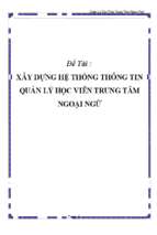 Phân tích thiết kế hệ thống   quản lý học viên trung tâm ngoại ngữ