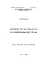 Quản lý nhà nước đối với hoạt động tình nguyện của thanh niên việt nam