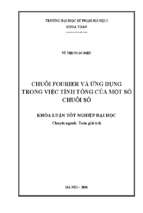 Chuỗi fourier và ứng dụng trong việc tính tổng của một số chuỗi số