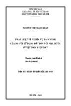 Pháp luật về nghĩa vụ tài chính của người sử dụng đất đối với nhà nước ở việt nam hiện nay tt