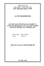 Liên kết kinh tế giữa doanh nghiệp và nông hộ trong sản xuất cây công nghiệp dài ngày trên địa bàn tỉnh đắk lắk  tt