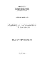 Liên kết đào tạo và sử dụng lao động ở tỉnh nghệ an