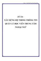 Phân tích thiết kế hệ thống   quản lý học viên trung tâm ngoại ngữ