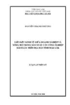 Liên kết kinh tế giữa doanh nghiệp và nông hộ trong sản xuất cây công nghiệp dài ngày trên địa bàn tỉnh đắk lắk