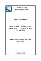 Phân tích tài chính dự án đầu tư tại công ty cổ phần tập đoàn pgt, đà nẵng