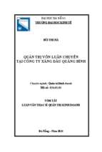 Quản trị vốn luân chuyển tại công ty xăng dầu quảng bình