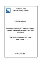 Hoàn thiện công tác kế toán ngân sách xã, thị trấn trên địa bàn huyện lệ thủy, tỉnh quảng bình