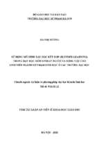 Sử dụng mô hình dạy học kết hợp (blended learning) trong dạy học môn sinh lý người và động vật cho sinh viên ngành sư phạm sinh học ở các trường đại học