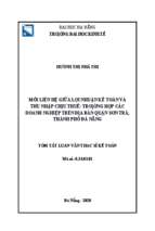Mối liên hệ giữa lợi nhuận kế toán và thu nhập chịu thuế  trường hợp các doanh nghiệp trên địa bàn quận sơn trà, thành phố đà nẵng