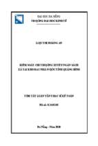 Kiểm soát chi thường xuyên ngân sách xã tại kbnn tỉnh quảng bình