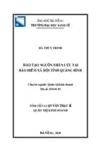 đào tạo nguồn nhân lực tại bảo hiểm xã hội tỉnh quảng bình