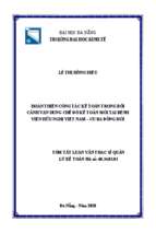 Hoàn thiện công tác kế toán trong bối cảnh vận dụng chế độ kế toán mới tại bệnh viện hữu nghị việt nam – cu ba đồng hới