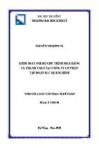 Kiểm soát nội bộ chu trình mua hàng và thanh toán tại công ty cổ phần tập ñoàn flc quảng bình