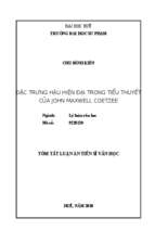 đặc trưng hậu hiện đại trong tiểu thuyết của john maxwell coetzee