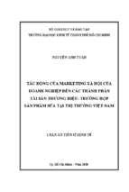 Tác động của marketing xã hội của doanh nghiệp đến các thành phần tài sản thương hiệu trường hợp sản phẩm sữa tại thị trường việt nam