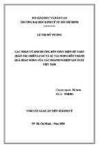 Các nhân tố ảnh hưởng đến thực hiện kế toán quản trị chiến lược và sự tác động đến thành quả hoạt động của các doanh nghiệp sản xuất việt nam tt