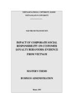 Impact of corporate social responsibility on customer loyalty behaviors evidence from vietnam