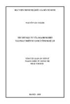 Thu hút đầu tư của doanh nghiệp vào phát triển du lịch ở tỉnh nghệ an tt