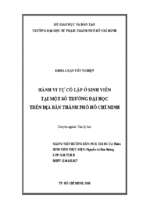 Hành vi tự cô lập ở sinh viên tại một số trường đại học trên địa bàn thành phố hồ chí minh