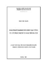 Giải pháp marketing mix tại công ty cổ phần dịch vụ giải trí hà nội   
