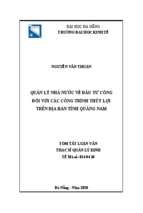 Quản lý nhà nước về đầu tư công đối với các công trình thủy lợi trên địa bàn tỉnh quảng nam