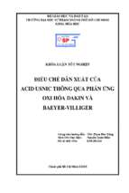 điều chế dẫn xuất của acid usnic thông qua phản ứng oxi hóa dakin và baeyer   villiger