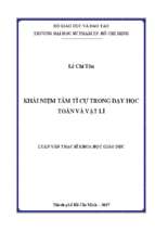 Khái niệm tâm tỉ cự trong dạy học toán và vật lí