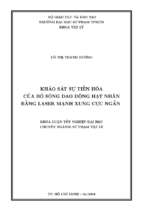 Khảo sát sự tiến hóa của bó sóng dao động hạt nhân bằng laser mạnh xung cực ngắn