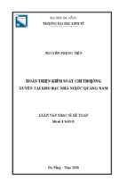 Hoàn thiện công tác kiểm soát chi thường xuyên ngân sách nhà nước tại kho bạc nhà nước quảng nam