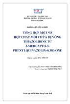 Tổng hợp một số hợp chất mới chứa dị vòng thiazolidine từ 2 mercapto 3 phenylquinazolin 4(3h) one