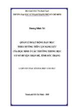 Quản lí hoạt động dạy học theo hướng tiếp cận năng lực của học sinh ở các trường trung học cơ sở huyện trần đề, tỉnh sóc trăng​