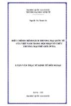 điều chỉnh chính sách thương mại quốc tế của việt nam trong hội nhập tổ chức thương mại thế giới (wto)   