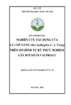 Nghiên cứu tác dụng của lá chè đắng ( ilex kudingcha c.j.tseng) trên mô hình tự kỷ thực nghiệm gây bởi muối valproat